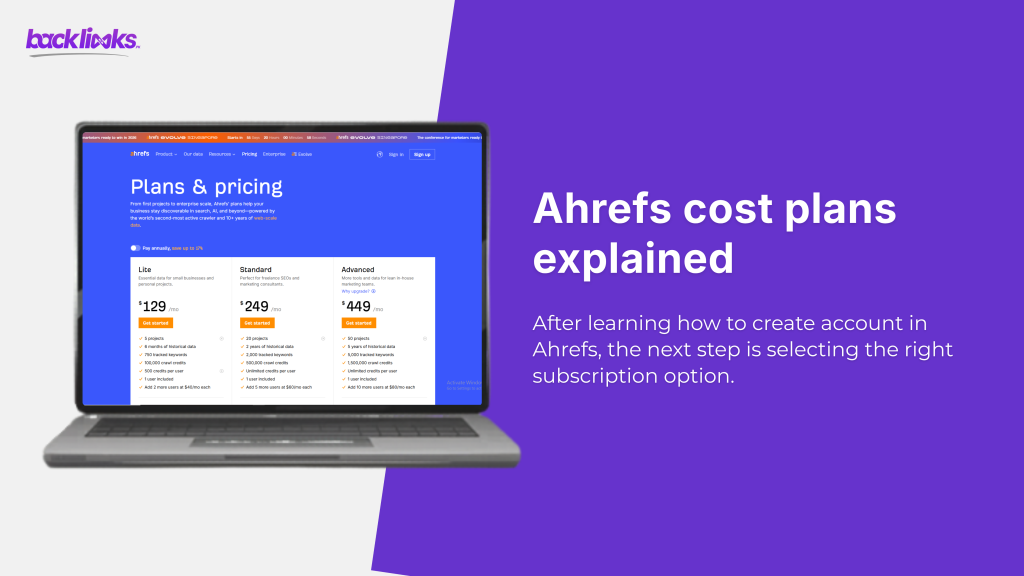 how to create account in ahrefs